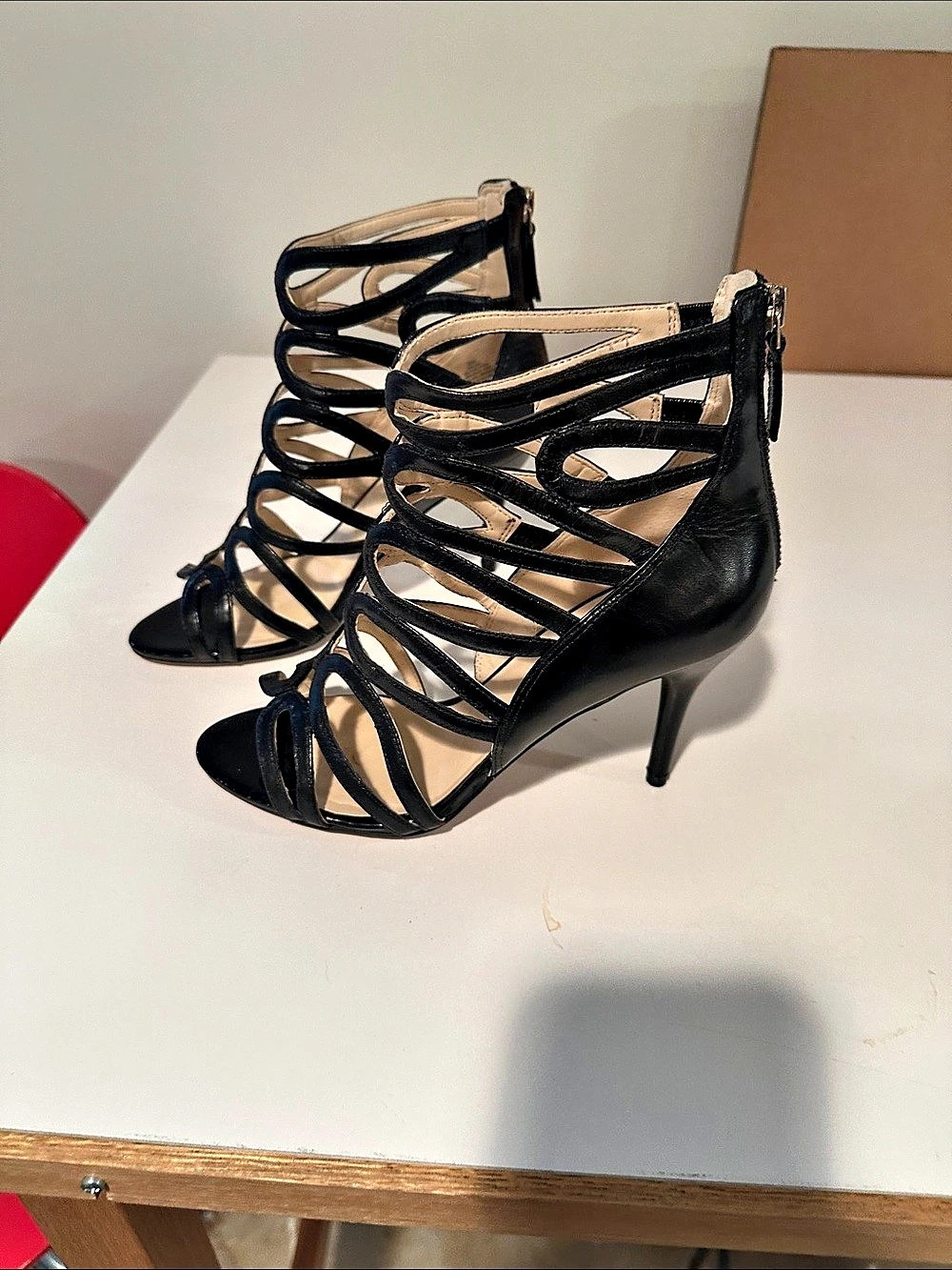 Nine West Black Strappy Heels
